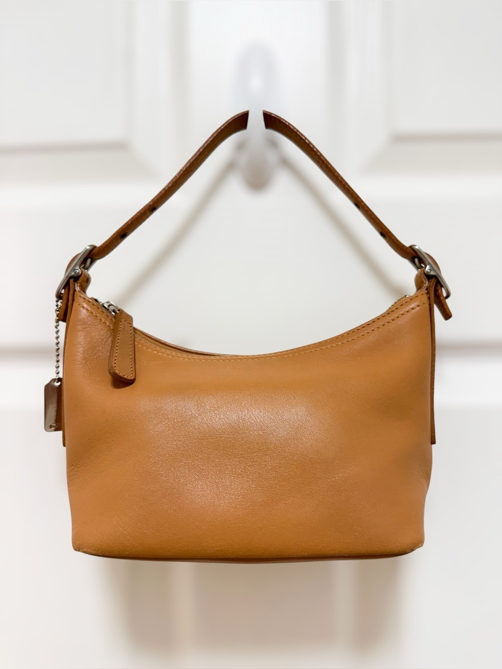 Coach Legacy West Mini Pouch Bag Camel Glove Tanned Leather 9844